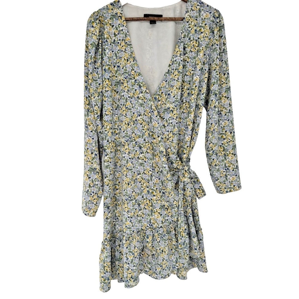 Forever 21 | Dresses | Forever 2 Floral Dress 2x Wrap Style Blue Floral Print Stretch Mini Cottagecore